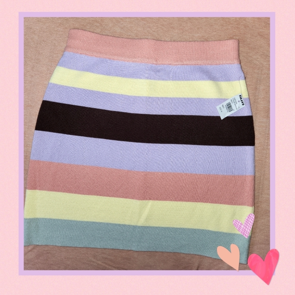 NWT Pastel Colors Sweater Skirt By Full Tilt,Size M